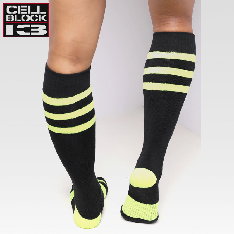 CELLBLOCK 13 - Linebacker Kniehohe Socken - Gelb