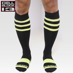 CELLBLOCK 13 - Linebacker Kniehohe Socken - Gelb