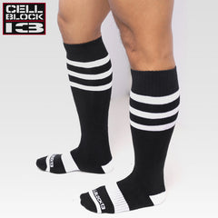 CELLBLOCK 13 - Linebacker Kniehohe Socken - Weiss