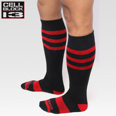 CELLBLOCK 13 - Linebacker Kniehohe Socken - Rot