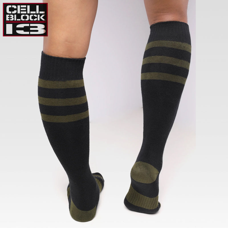 CELLBLOCK 13 - Linebacker Knee High Socks - Army Green