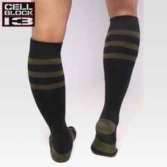 CELLBLOCK 13 - Linebacker Knee High Socks - Army Green