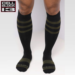 CELLBLOCK 13 - Linebacker Knee High Socks - Army Green