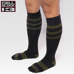 CELLBLOCK 13 - Linebacker Knee High Socks - Army Green