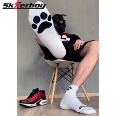 Sk8erboy - PUPPY Short Crew Socks White