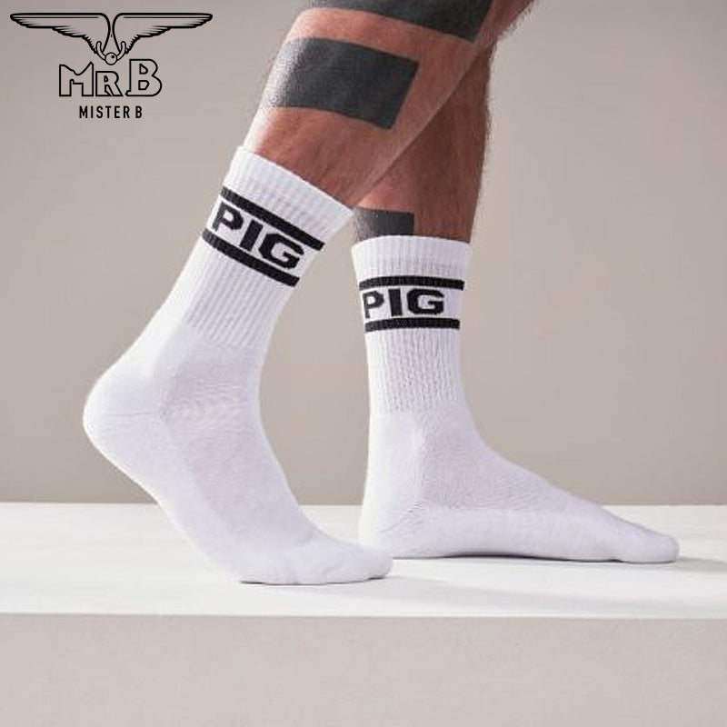 Mister B - Crew Socken Pig 2er-Pack Weiß