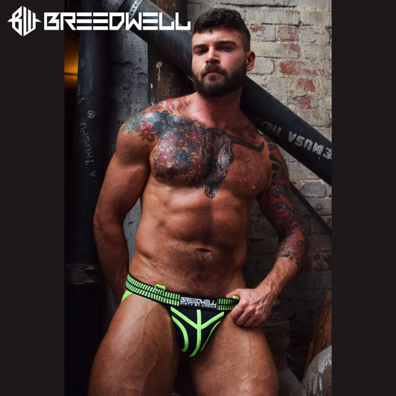 BREEDWELL - HYBRED Neoprene Jock - Neon Green