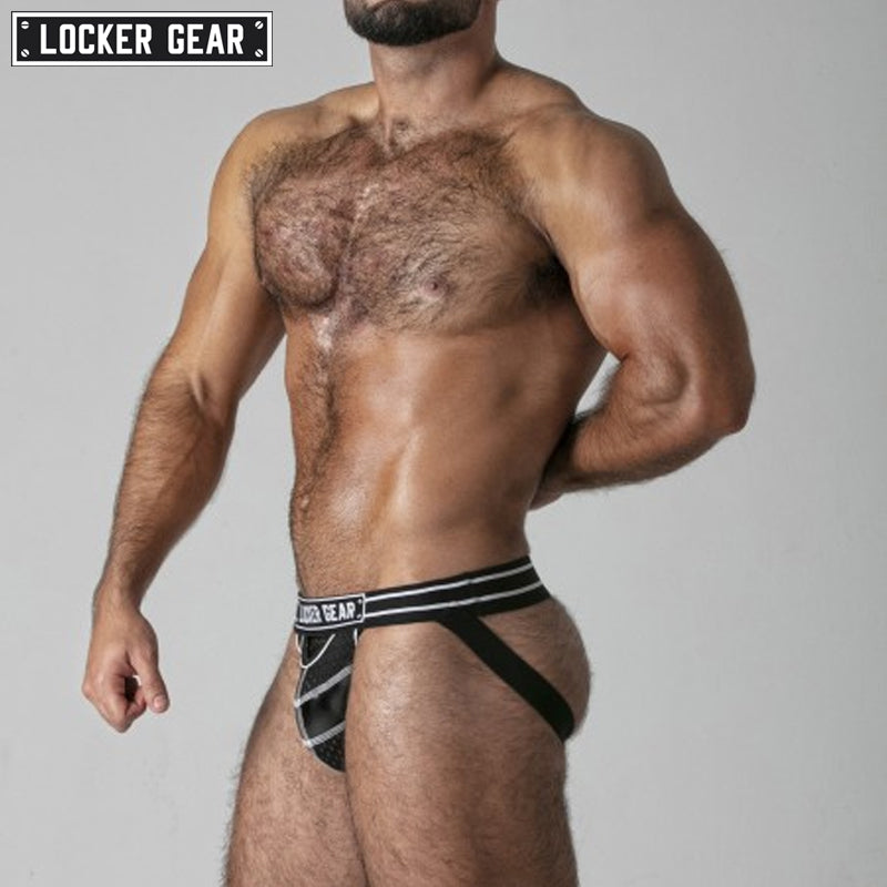 LOCKER GEAR - WATCH IT HARD Mesh Jockstrap - White