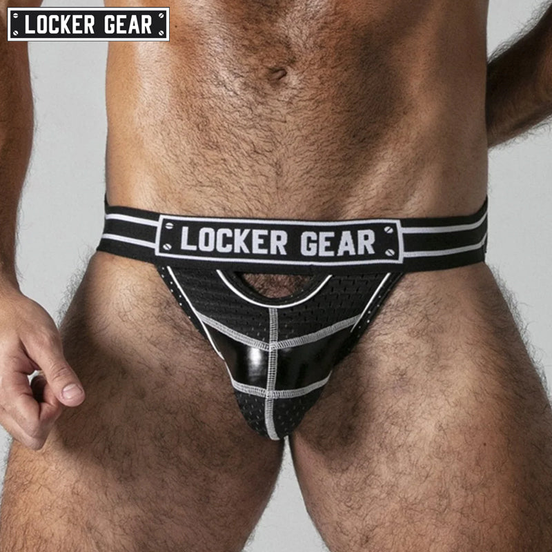 LOCKER GEAR - WATCH IT HARD Mesh Jockstrap - White