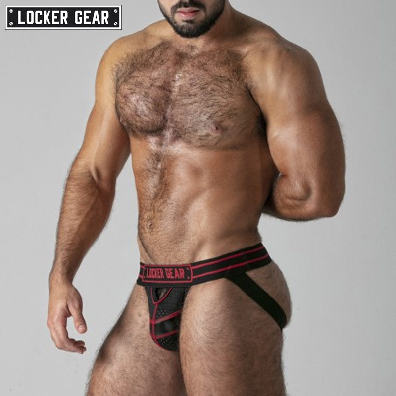 LOCKER GEAR - WATCH IT HARD Mesh Jockstrap - Red