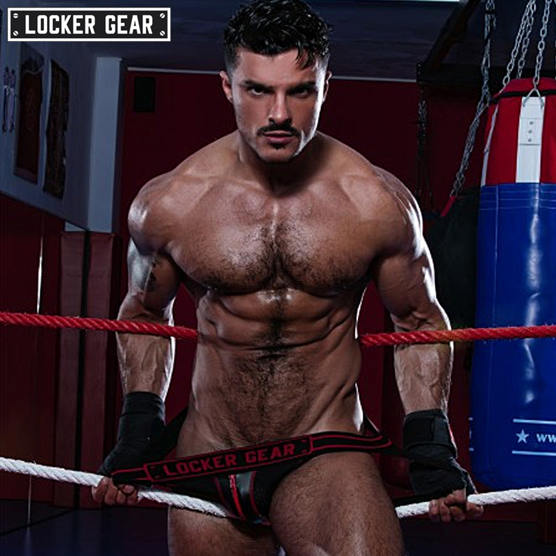 LOCKER GEAR - MASSIVE RUDE Zipper Mesh Jockstrap - Red