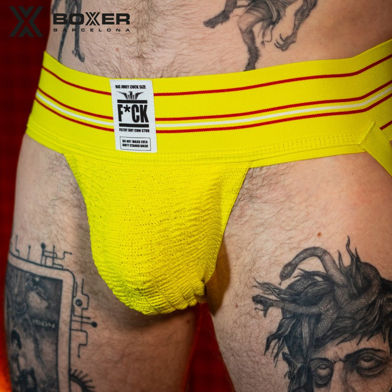 BOXER - DIRTY BIKER JOCK Woven Jockstrap - Yellow