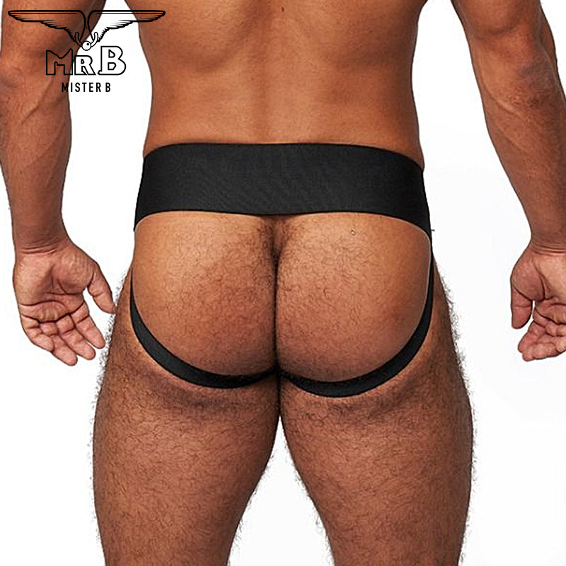 Mister B - Suspensorio Premium Piel Negro-Gris