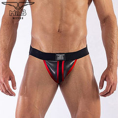 Mister B - Jockstrap Neopren Schwarz-Rot