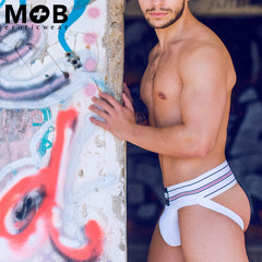 MOB Eroticwear - Fetish Classic Wide Jockstrap - Blanc