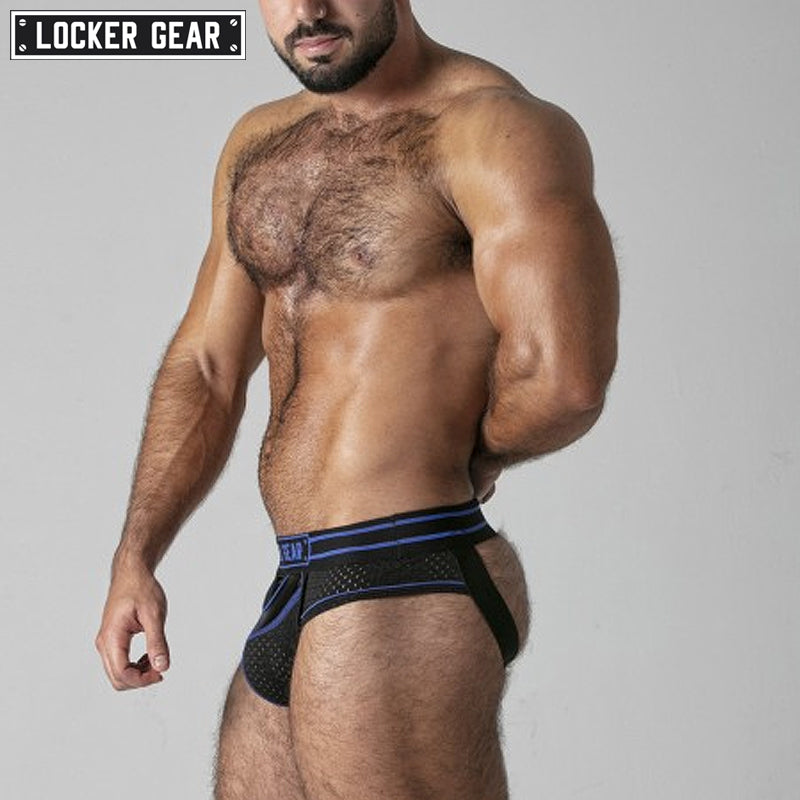 LOCKER GEAR - WATCH IT HARD Mesh Jock Brief - Blue