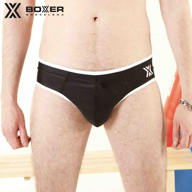 BOXER - Tonga Smoothe Brief - Black/White