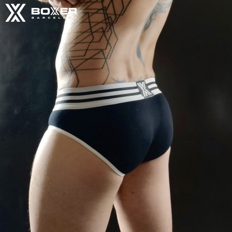 BOXER - Y front Brief - Black/White