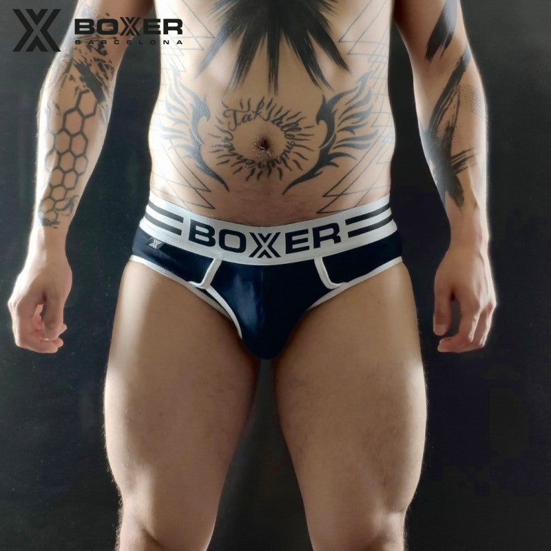 BOXER - Y front Brief - Black/White