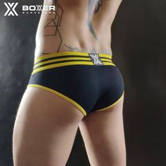 BOXER - Y front Brief - Black/Yellow