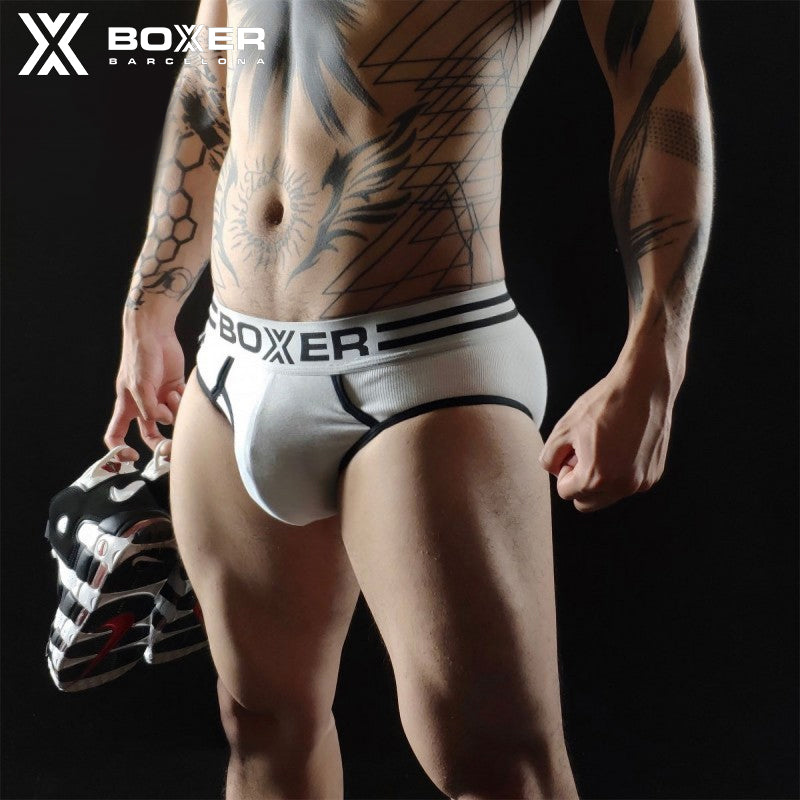 BOXER - Y front Brief - White/Black