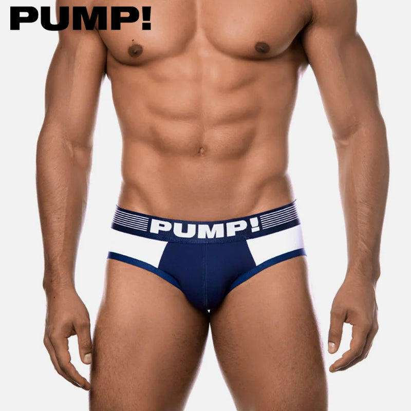 PUMP! - Navy Ribbed Brief - Blue/White