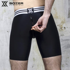 BOXER - Bitch Short Doble Cremallera - Negro/Blanco 