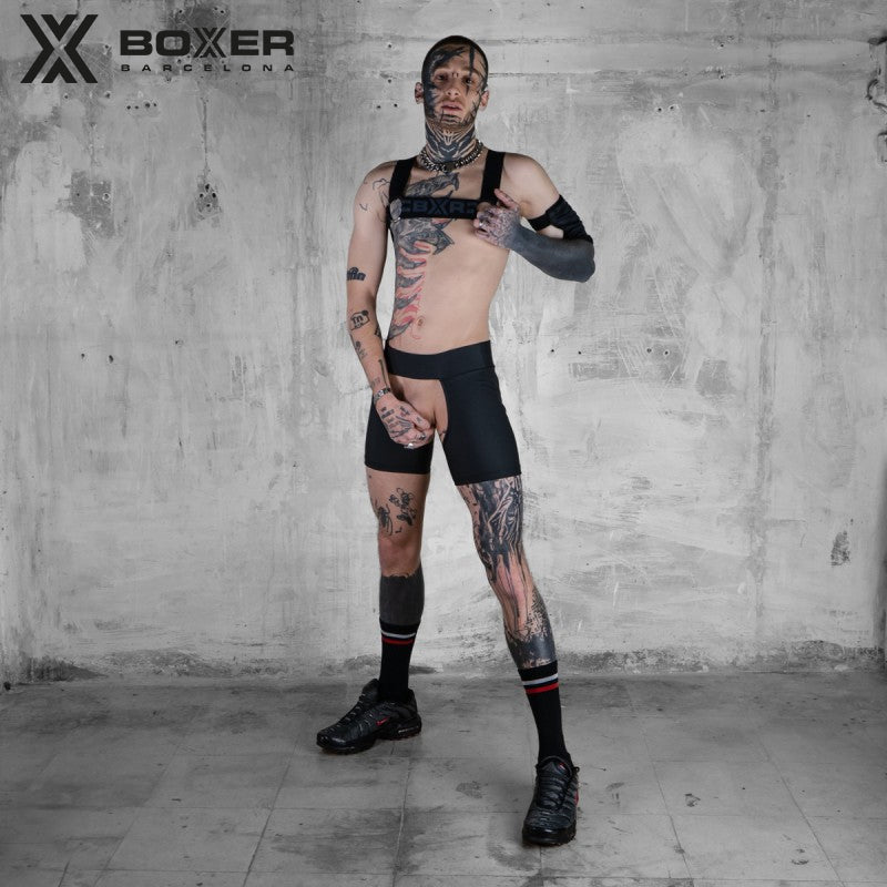 BOXER - Sexy Mini Chaps Leatherette - Black