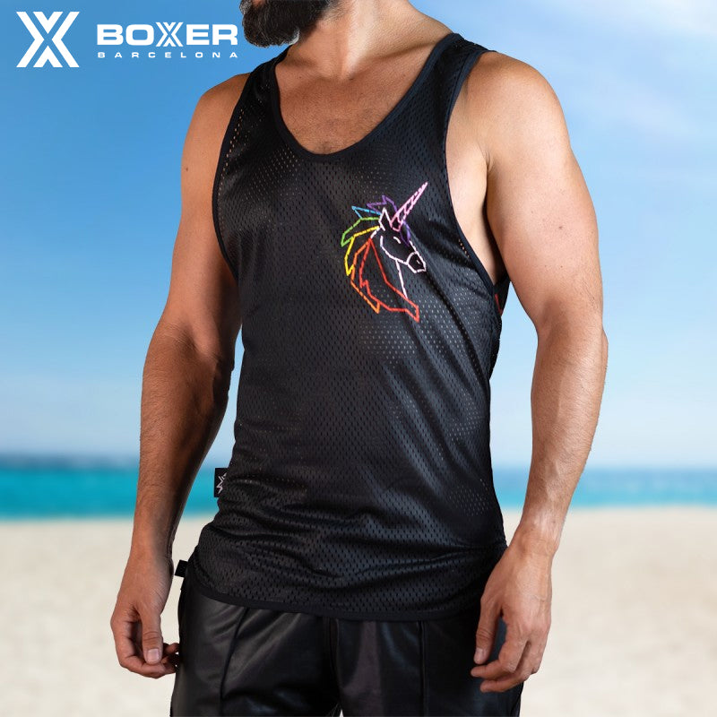 BOXER - X-Boyz Aircool Vest Tank Top - Black Unicorn