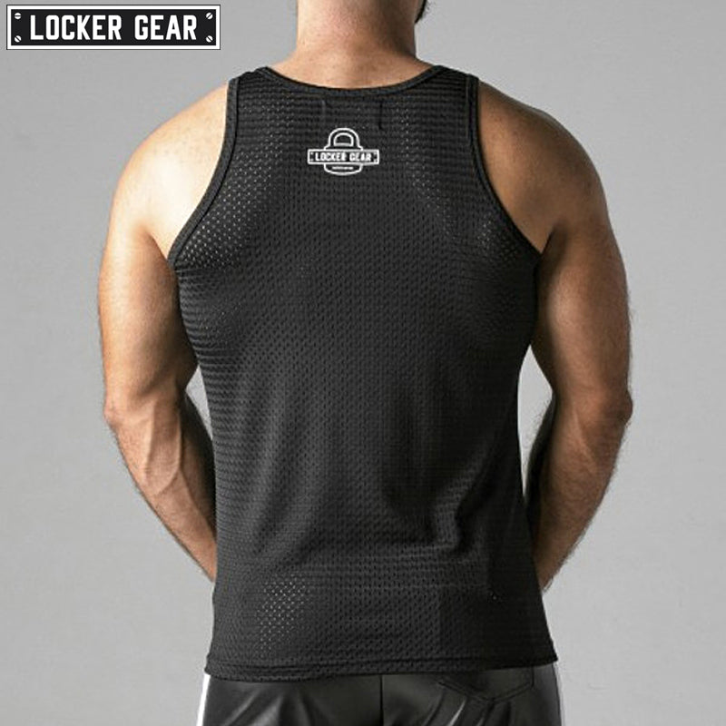 Locker Gear - Camiseta sin mangas Look At Harder blanca 