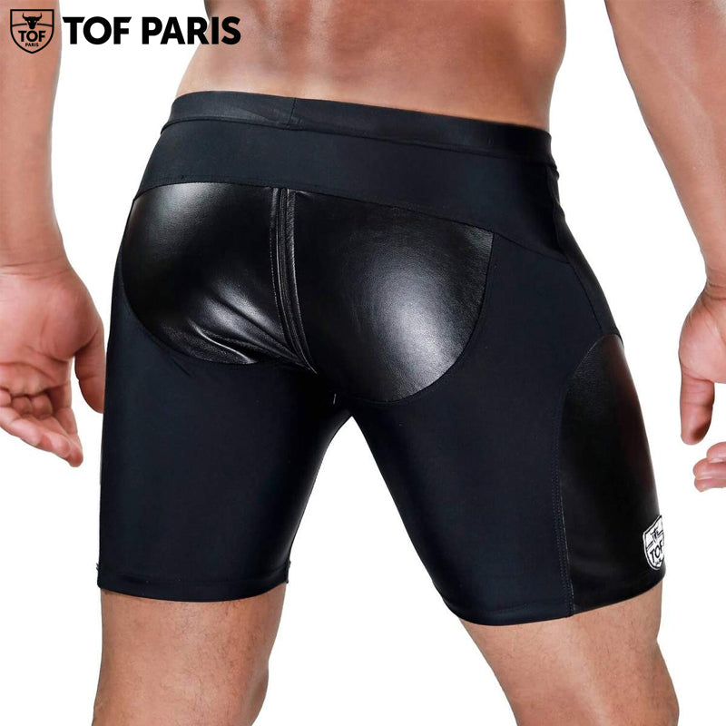 TOF Paris - Deri Full Zip Shorts - Black