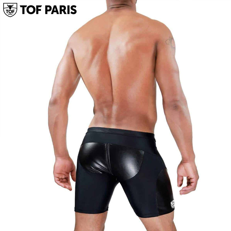 TOF Paris - Deri Full Zip Shorts - Black