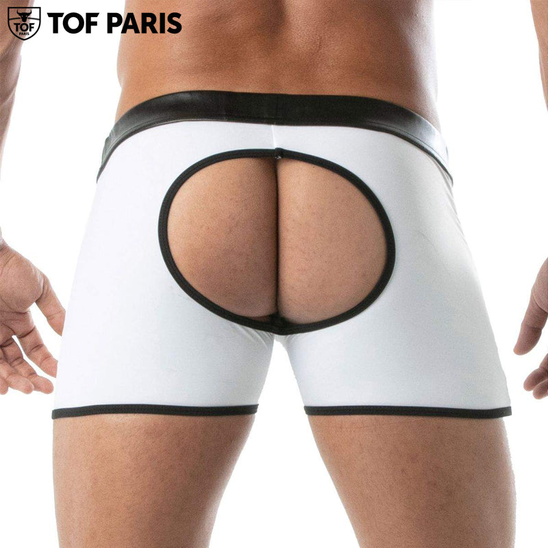 TOF Paris - Bad Boys Zipped Backless Shorts - White