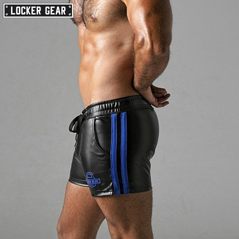 LOCKER GEAR - SAUCY RUDE Leatherette Shorts - Blue