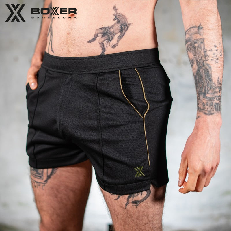 BOXER - T-Class Shorts - Black/Khaki