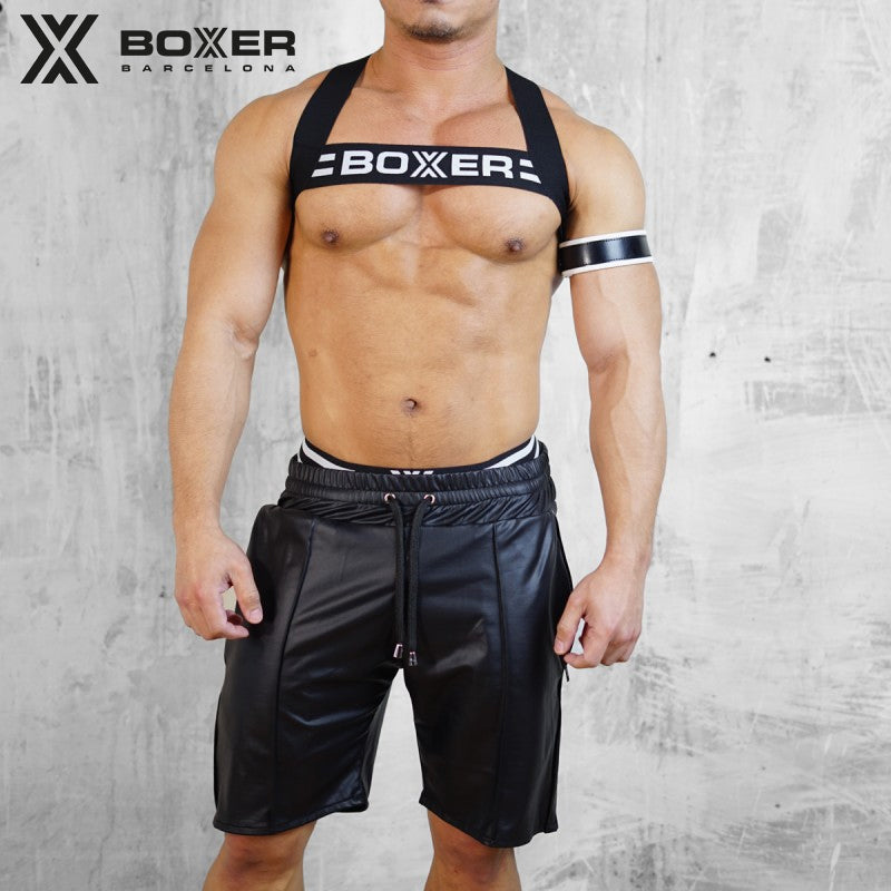 BOXER - Sexy X-Class Leatherette Shorts - Black