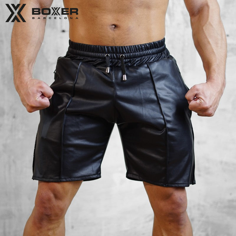 BOXER - Sexy X-Class Leatherette Shorts - Black