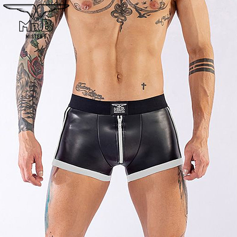 Mister B Neoprenshorts mit Pouch Schwarz-Weiß