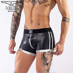 Mister B Neoprenshorts mit Pouch Schwarz-Weiß