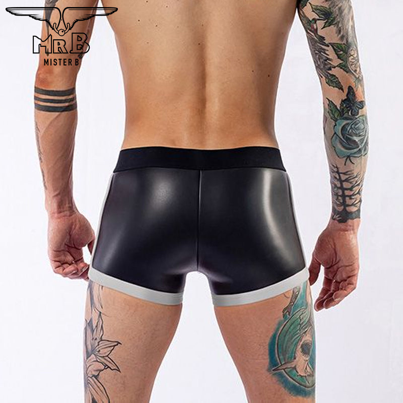 Mister B Neoprenshorts mit Pouch Schwarz-Weiß