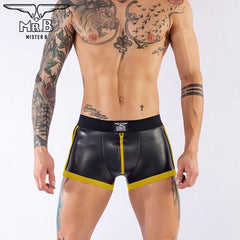 Mister B Neoprenshorts mit Pouch Schwarz-Gelb