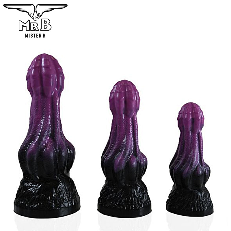 Mister B - HellHound Hydra Dildo - Schwarz Lila S (18 cm)