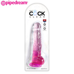 Pipedream - King Cock Clear 8 Inch Balls Pink (20 cm)