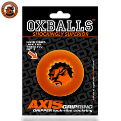 Oxballs AXIS Ribbed Griphold Cockring - Orange Ice