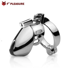 F* Pleasure - Metall Keuschheitskäfig Chastity Cage - Silber (Ring 45mm)