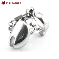 F* Pleasure - Metall Keuschheitskäfig Chastity Cage - Silber (Ring 45mm)