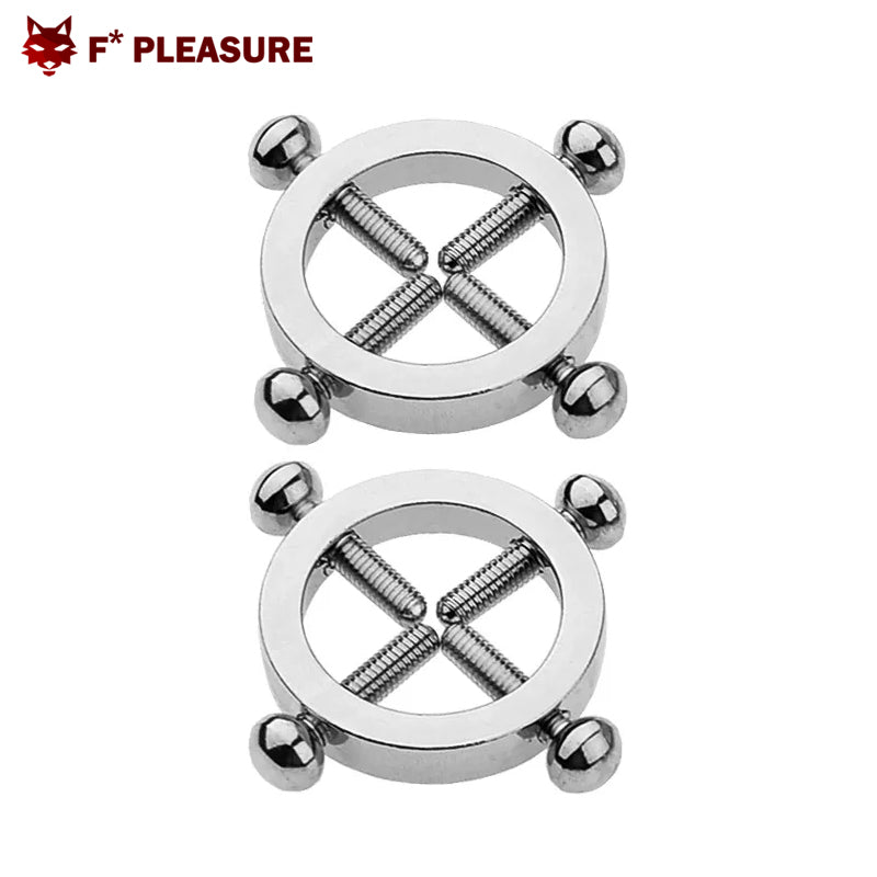 F* Pleasure stainless steel nipple clamps 2 pieces 