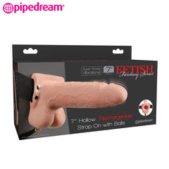 Pipedream  - Hollow Vibrating Recharge Strap On 7 Inch (18 cm) - Skin