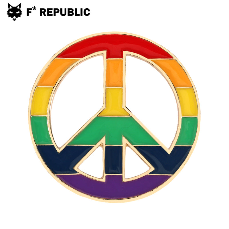 PRIDE LGBTQ Rainbow Jewelry Pin -Peace