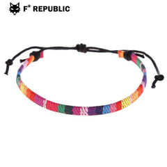 Hand-geflochtene LGBTQ Regenbogen Armband Charms Regenbogen